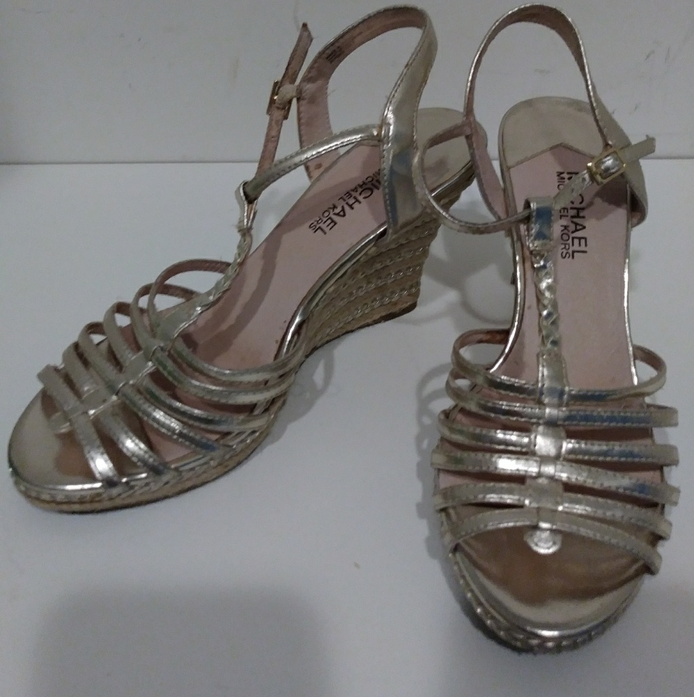 Michael Koors gold wedge